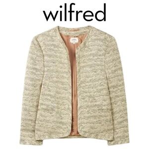Wilfred Open Front Textured Blazer Jacket - Neutral Tone Taupe/blush - Size 2